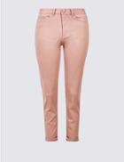 Marks & Spencer Relaxed Slim Leg Mid Rise Cropped Jeans Soft Pink