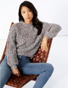 Marks & Spencer Chenille Pom-pom Jumper Grey Mix