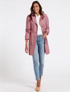 Marks & Spencer Checked Trench Coat With Stormwear&trade; Pink Mix
