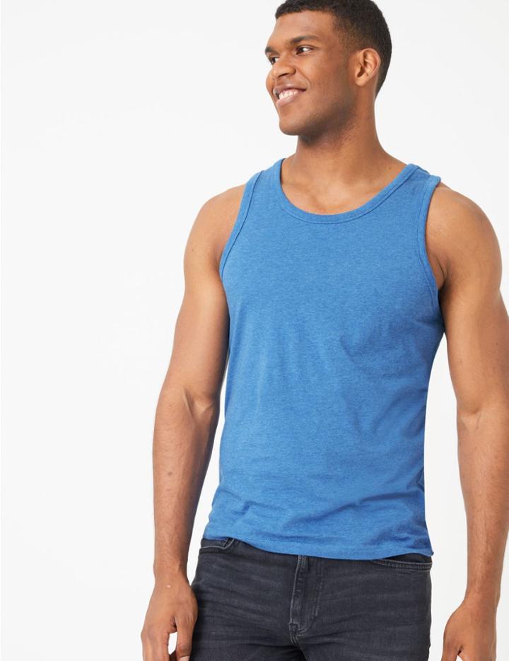 Marks & Spencer Pure Cotton Hanging Vest Royal Blue