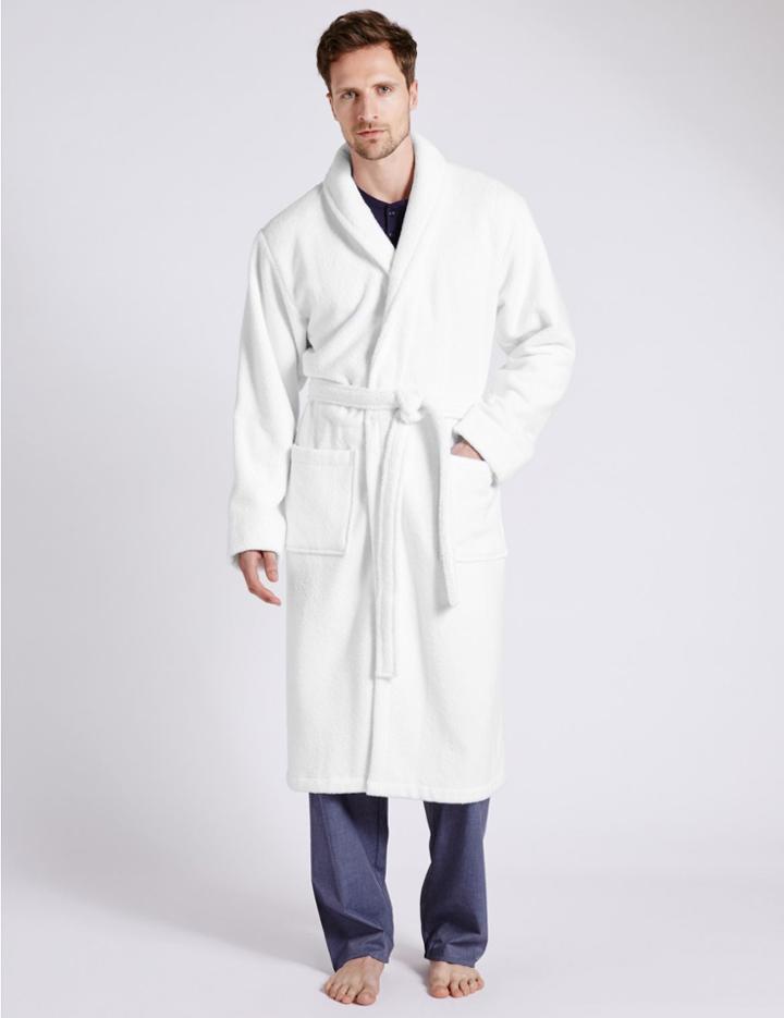 Marks & Spencer Super Soft Cotton Towelling Gown White