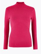 Marks & Spencer Ribbed Fitted Jumper Chilli