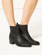 Marks & Spencer Wide Fit Leather Ankle Boots Black Mix