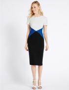Marks & Spencer Triangular Colour Block Shift Dress Blue Mix
