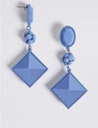 Marks & Spencer Diamond Drop Earrings Light Blue