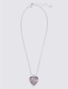 Marks & Spencer Heart Swirl Pendant Necklace Lilac Mix
