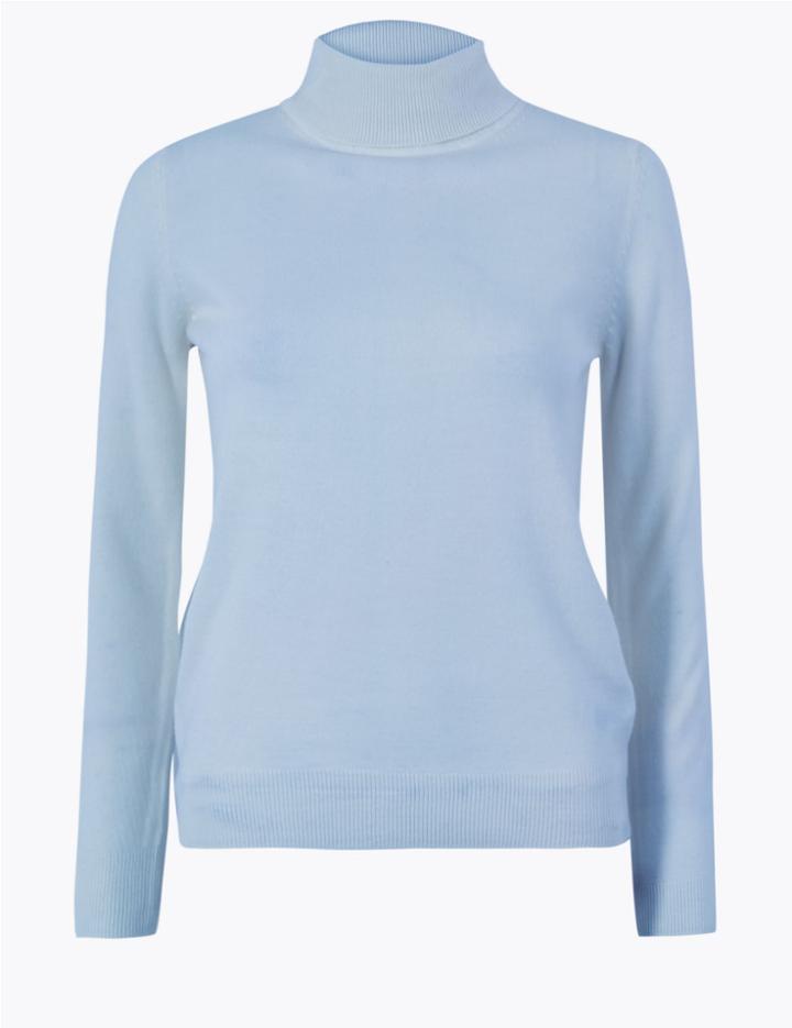 Marks & Spencer Roll Neck Jumper Cornflower
