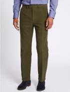 Marks & Spencer Regular Fit Italian Moleskin Chinos Khaki