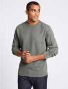 Marks & Spencer Slim Fit Pure Cotton Sweatshirt Grey