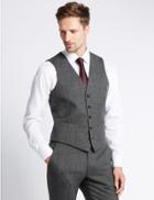 Marks & Spencer Grey Textured Slim Fit Waistcoat Grey