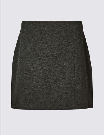 Marks & Spencer Petite Jersey A-line Mini Skirt Charcoal