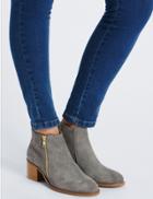 Marks & Spencer Suede Block Heel Ankle Boots With Insolia&reg; Grey