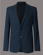 Marks & Spencer Cotton Rich Textured Seersucker Jacket Navy