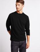Marks & Spencer Pure Cotton Crew Neck T-shirt Black