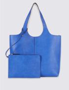 Marks & Spencer Faux Leather Reversible Shopper Bag Cobalt