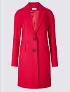 Marks & Spencer Textured Coat Cherry Red