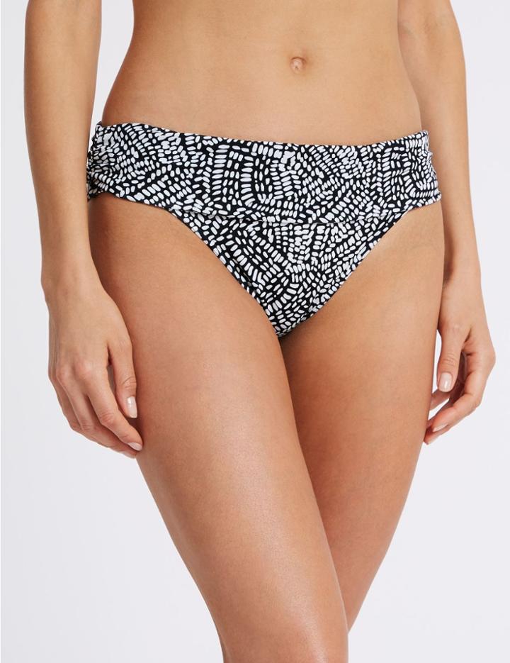 Marks & Spencer Printed Hipster Bikini Bottoms Black Mix