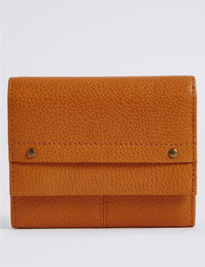 Marks & Spencer Leather Grainy Purse With Cardsafe&trade; Ochre