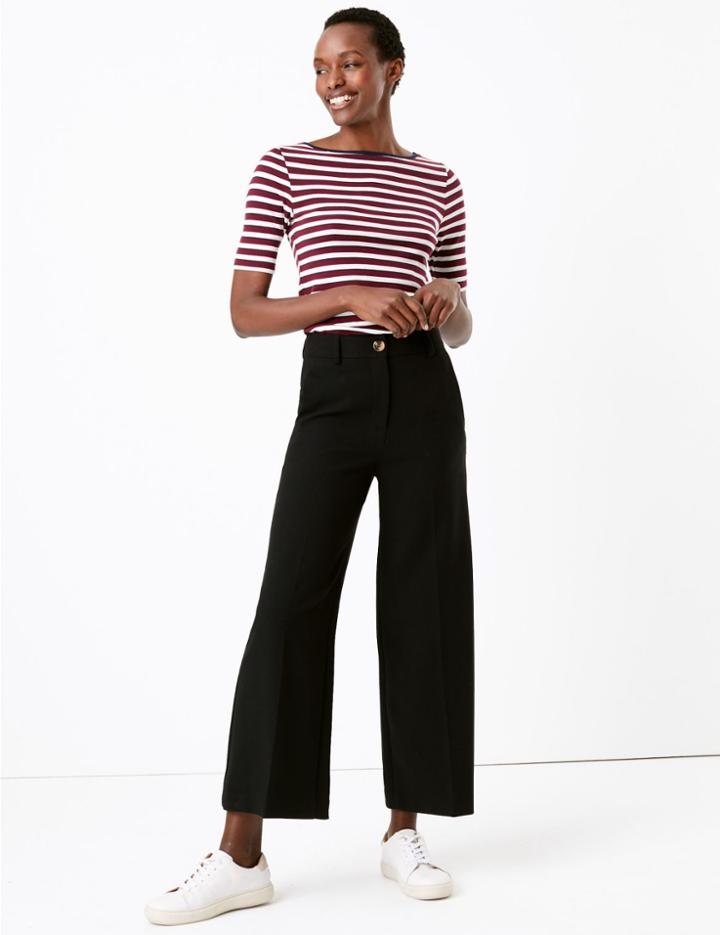 Marks & Spencer Wide Leg 7/8th Trousers Black