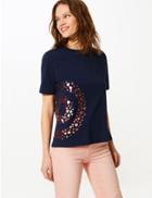 Marks & Spencer Fashion Targets The Target Cotton T-shirt Navy Mix