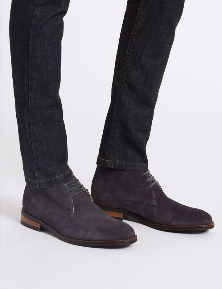 Marks & Spencer Suede Lace-up Chukka Boots Grey