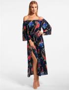 Marks & Spencer Pure Modal Floral Print Swing Beach Dress Navy Mix