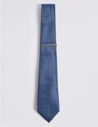 Marks & Spencer Geometric Tie & Pin Set Blue Mix