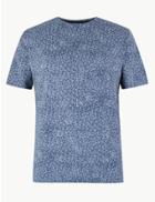 Marks & Spencer Active Geometric Print T-shirt Charcoal Mix