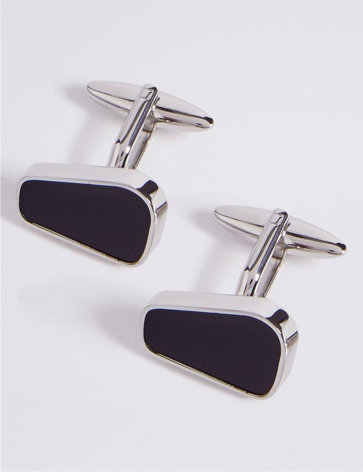 Marks & Spencer Asymmetric Centre Cufflinks Gunmetal