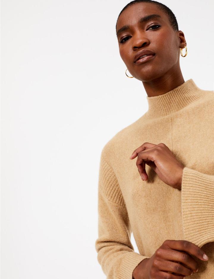 Marks & Spencer Cashmere Funnel Neck Relaxed Fit Jumper