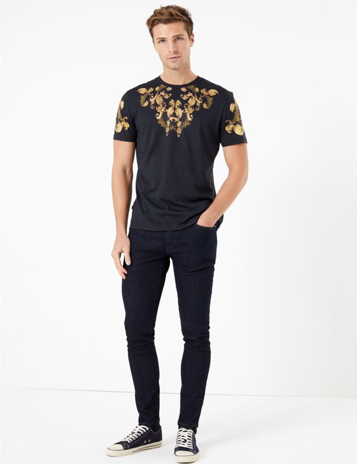 Marks & Spencer Cotton Baroque Print T-shirt