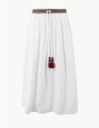 Marks & Spencer Pure Cotton Pleated Midi Skirt White