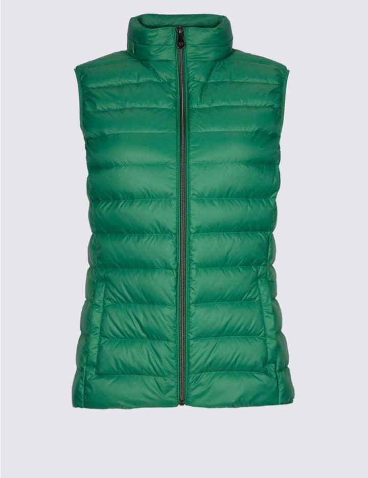 Marks & Spencer Down & Feather Gilet With Stormwear&trade; Emerald