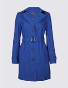 Marks & Spencer Petite Trench Coat With Stormwear&trade; Cobalt
