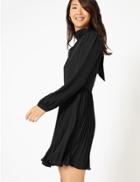 Marks & Spencer Chiffon Pleated Waisted Mini Dress Black