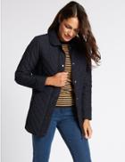Marks & Spencer Padded & Quilted Jacket With Stormwear&trade; Navy