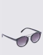 Marks & Spencer Metal Brow Round Sunglasses Navy Mix