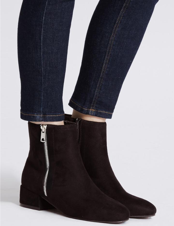 Marks & Spencer Block Heel Ankle Boots Black