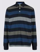 Marks & Spencer Pure Cotton Striped Top Navy Mix