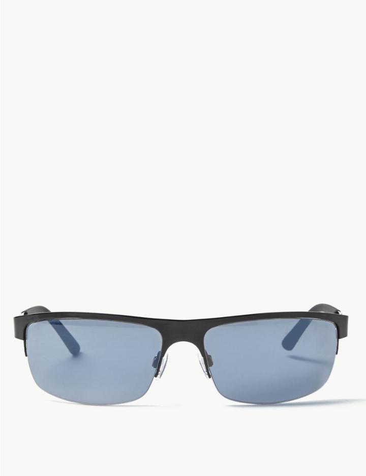 Marks & Spencer Rectangular Semi Rimless Sunglasses Black
