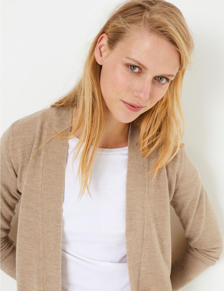 Marks & Spencer Cashmilon&trade; Edge To Edge Cardigan Camel