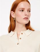 Marks & Spencer Knitted Relaxed Fit Polo Shirt Ecru