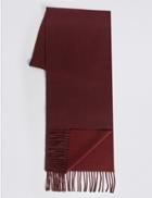 Marks & Spencer Reversible Pure Cashmere Woven Scarf Mulberry