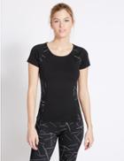 Marks & Spencer Strobe Print Short Sleeve T-shirt Black/white
