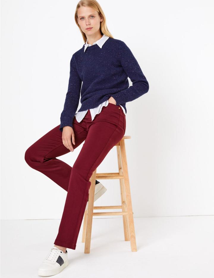 Marks & Spencer Sateen Roma Rise Straight Leg Jeans