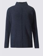 Marks & Spencer Chenille Textured Round Neck Jumper Navy