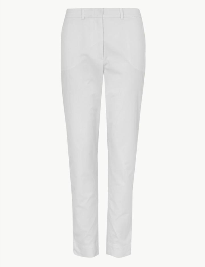 Marks & Spencer Tapered Leg Chinos Soft White