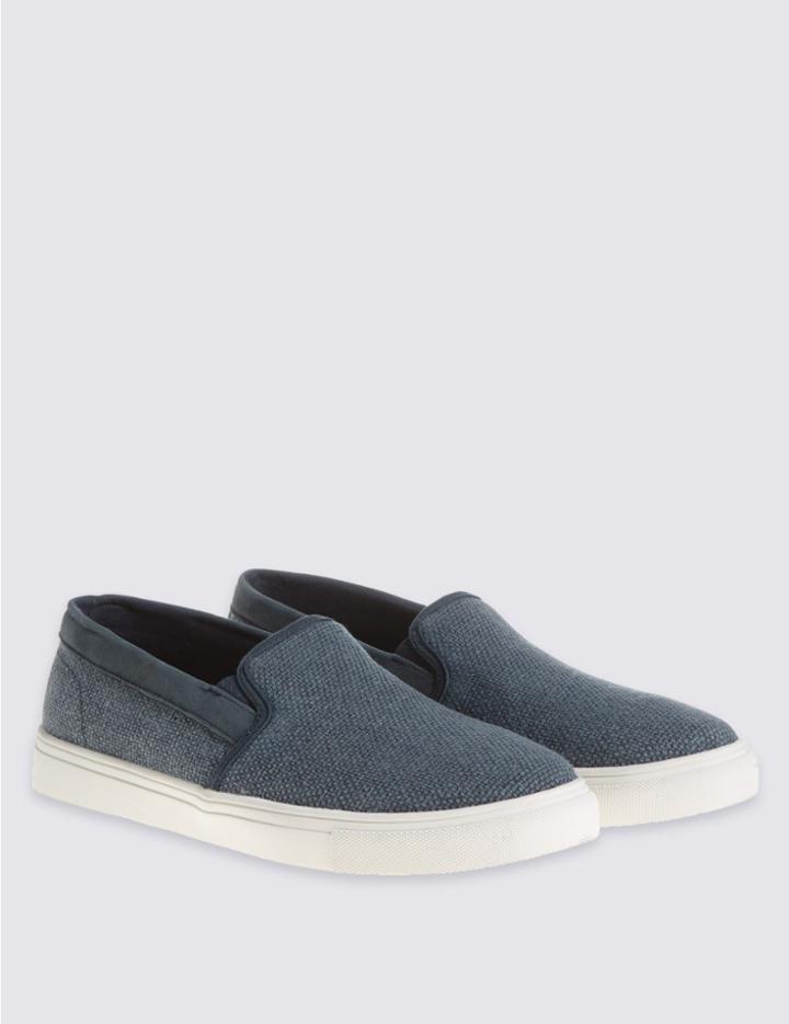 Marks & Spencer Weave Slip-on Shoes Blue