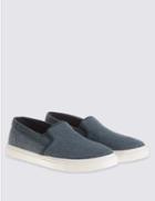 Marks & Spencer Weave Slip-on Shoes Blue
