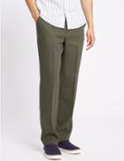 Marks & Spencer Linen Rich Trousers Sage